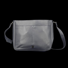 Gulf Shoulder Bag Racing in Leather Silvertsone Navy Blue GU252ACM02-100