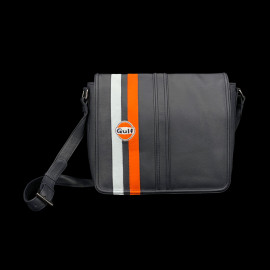 Gulf Shoulder Bag Racing in Leather Silvertsone Navy Blue GU252ACM02-100