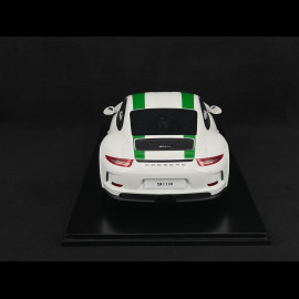 Porsche 911 R Type 991 2016 Pure White with Green Stripes 1/12 Schuco 450046900