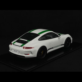 Porsche 911 R Type 991 2016 Pure White with Green Stripes 1/12 Schuco 450046900
