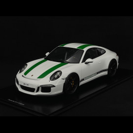 Porsche 911 R Type 991 2016 Pure White with Green Stripes 1/12 Schuco 450046900