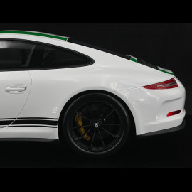 Porsche 911 R Type 991 2016 Pure White with Green Stripes 1/12 Schuco 450046900