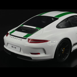 Porsche 911 R Type 991 2016 Pure White with Green Stripes 1/12 Schuco 450046900