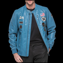 24h le Mans Leather Jacket Pierre Blue Maillard 27928-9922 - men