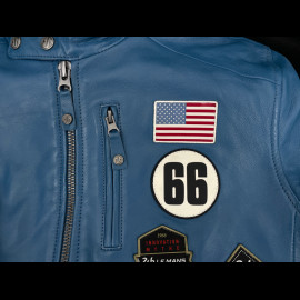 24h le Mans Leather Jacket Pierre Blue Maillard 27928-9922 - men