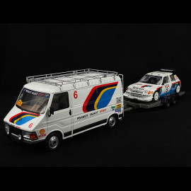 Set Rallye Peugeot 205 T16 n° 5 Winner Tour de Corse 1986 with Trailer 1/18 Ottomobile OT384