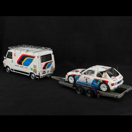 Set Rallye Peugeot 205 T16 n° 5 Sieger Tour de Corse 1986 mit Anhänger 1/18 Ottomobile OT384