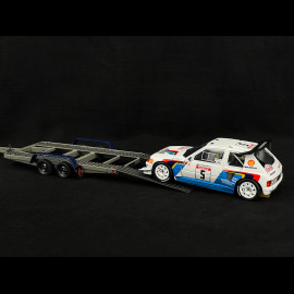 Set Rallye Peugeot 205 T16 n° 5 Sieger Tour de Corse 1986 mit Anhänger 1/18 Ottomobile OT384