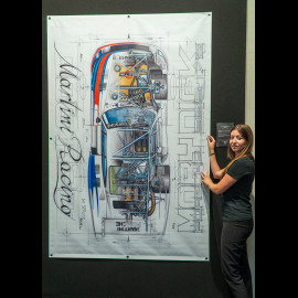 Banner Porsche 935 Moby Dick Martini Racing original drawing by Sébastien Sauvadet