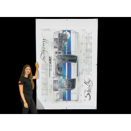 Banner Ford Mustang Shelby GT350 1965 Originalzeichnung von Sébastien Sauvadet