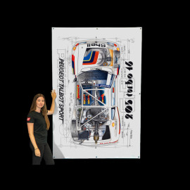 Banner Peugeot 205 Turbo 16 Gr.B Peugeot Talbot Sport Originalzeichnung von Sébastien Sauvadet