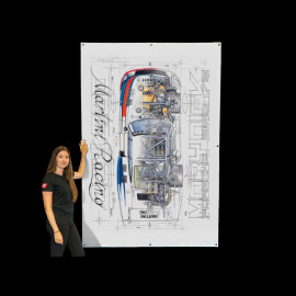 Banner Porsche 935 Moby Dick Martini Racing original drawing by Sébastien Sauvadet