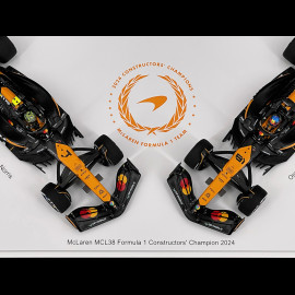 Set McLaren MCL38 Lando Norris n° 4 / Oscar Piastri n° 81 F1 Constructors Champion 2024 1/43 Spark S9571