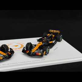 Set McLaren MCL38 Lando Norris n° 4 / Oscar Piastri n° 81 F1 Constructors Champion 2024 1/43 Spark S9571