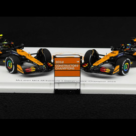 Set McLaren MCL38 Lando Norris n° 4 / Oscar Piastri n° 81 F1 Constructors Champion 2024 1/43 Spark S9571
