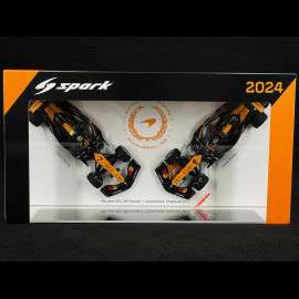 Set McLaren MCL38 Lando Norris n° 4 / Oscar Piastri n° 81 F1 Constructors Champion 2024 1/43 Spark S9571