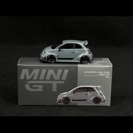 Fiat Abarth 595 LB-Works x Abas Works 2024 Grey 1/64 Mini GT MGT00995-L