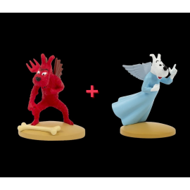 Set of 2 Snowy Figurine Angel & Démon Tintin in Tibet 11.5 cm