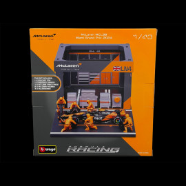 Lando Norris McLaren MCL38 n° 4 Pit Stop With Figurines F1 2024 1/43 Bburago 38451N
