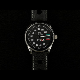 Alfa Romeo Uhr 1750 GTV Tachometer Chrom Gehause / schwarz Hintergrund / weiße Zahlen