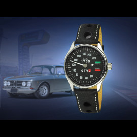 Alfa Romeo Uhr 1750 GTV Tachometer Chrom Gehause / schwarz Hintergrund / weiße Zahlen