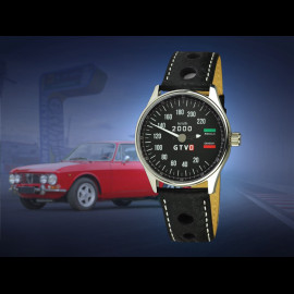 Alfa Romeo 2000 GTV Tachometer Uhr Chrom Gehause / schwarz Hintergrund / weiße Zahlen