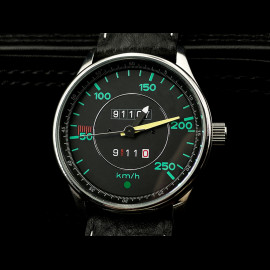 Porsche 911 Classic speedometer Automatic Watch chromium case / black dial / green numbers