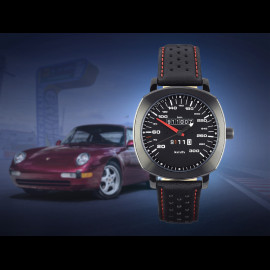 Porsche 911 Automatikwerk Uhr 300 km/h Tachometer schwarz kissenförmigen Gehäuse / schwarz Wahl / weiße Zahlen