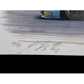 Porsche 908/3 n° 5 2. 12h Silverstone 1980 Gulf Original Zeichnung Sébastien Sauvadet mit Unterschrift Jürgen Barth