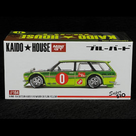Datsun Kaido 510 Wagon 1969 OG Flo Yellow 1/64 Mini GT KHMG164