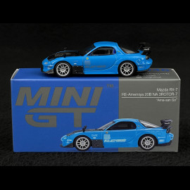 Mazda RX7 Re-Amemiya 20B NA 3Rotor-7 2024 Blue Ama-San Go 1/64 Mini GT MGT01046-R
