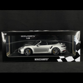 Porsche 911 Turbo S Cabriolet type 992 GT Silver 2020 1/18 Minichamps 155069081