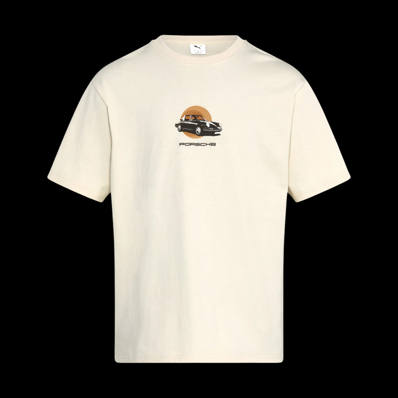 Porsche 911 T-shirt Targa 60 ans Puma Beige WAP110T60Y Porsche 911 T-shirt Targa 60 ans Puma Beige WAP110T60Y