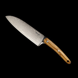 Santoku Knife Damascus Olive Wood Deejo KDBS00001