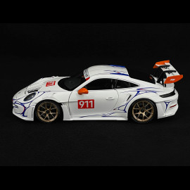 Porsche 911 GT3 RS Type 992 n° 911 2023 Weiß / Orange Dekor 1/18 Minichamps 110062041