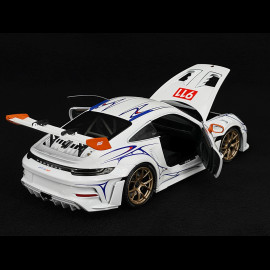 Porsche 911 GT3 RS Type 992 n° 911 2023 Weiß / Orange Dekor 1/18 Minichamps 110062041