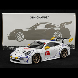 Porsche 911 GT3 RS Type 992 n° 911 2023 White / Yellow Decor 1/18 Minichamps 110062042