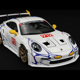 Porsche 911 GT3 RS Type 992 n° 911 2023 White / Yellow Decor 1/18 Minichamps 110062042