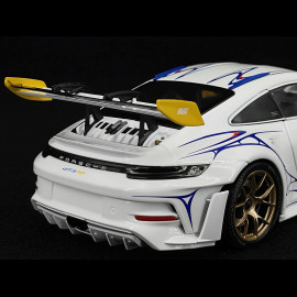 Porsche 911 GT3 RS Type 992 n° 911 2023 White / Yellow Decor 1/18 Minichamps 110062042