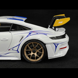 Porsche 911 GT3 RS Type 992 n° 911 2023 White / Yellow Decor 1/18 Minichamps 110062042