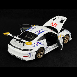Porsche 911 GT3 RS Type 992 n° 911 2023 White / Yellow Decor 1/18 Minichamps 110062042