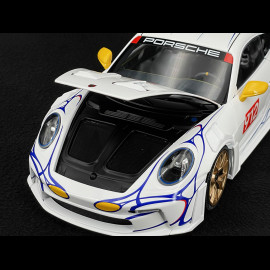 Porsche 911 GT3 RS Type 992 n° 911 2023 White / Yellow Decor 1/18 Minichamps 110062042