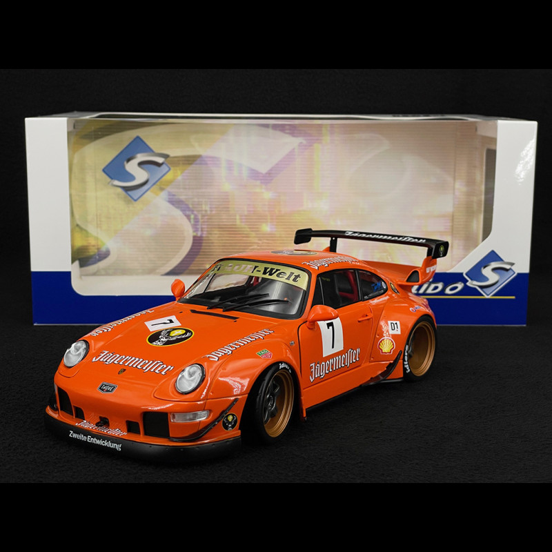 Porsche 911 RWB Type 993 n° 7 Jägermeister Orange Bodykit 2020 1/18 Solido S1808506 Porsche 911 RWB Type 993 n° 7 Jägermeister Orange Bodykit 2020 1/18 Solido S1808506