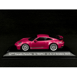 Porsche 911 GT3 Typ 992 2021 Paradis Porsche St Tropez 2025 Rubystern Rot 1/43 Minichamps WAP0202710RGT3