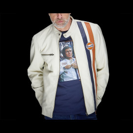Gulf Leather Jacket Roadmaster Light Beige GU252JAM05-001