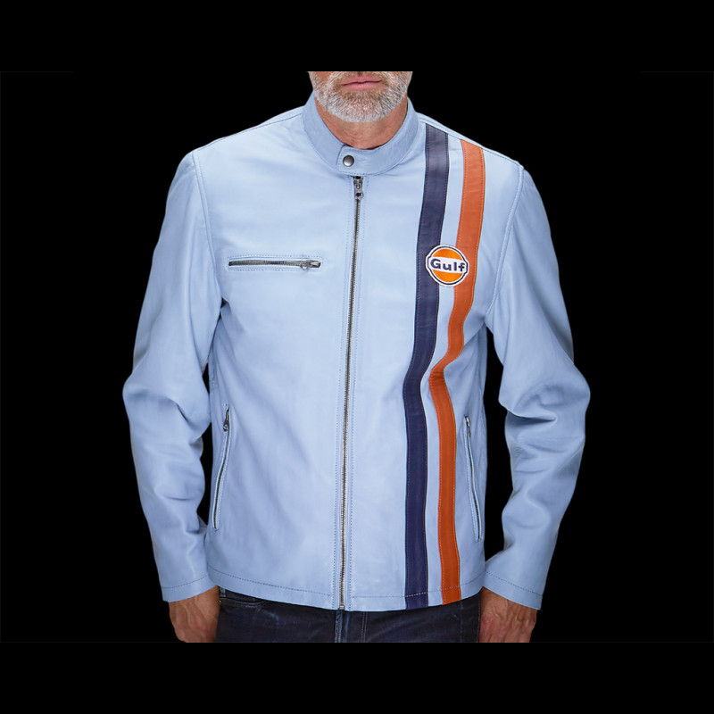 Gulf Leather Jacket Roadmaster Light Blue GU252JAM05-125 Gulf Leather Jacket Roadmaster Light Blue GU252JAM05-125