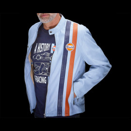Gulf Leather Jacket Roadmaster Light Blue GU252JAM05-125 Gulf Leather Jacket Roadmaster Light Blue GU252JAM05-125