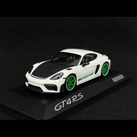 Porsche 718 Cayman GT4 RS Typ 982 Tribute Weissach Package 2023 Weiß / Grün gestreift 1/43 Minichamps WAP0206010TCAY