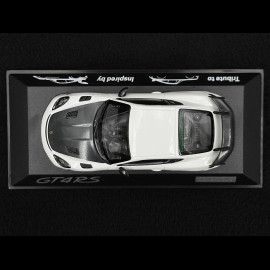 Porsche 718 Cayman GT4 RS Typ 982 Tribute Weissach Package 2023 Weiß / Grün gestreift 1/43 Minichamps WAP0206010TCAY