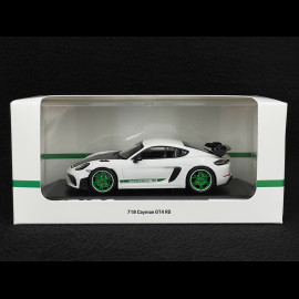Porsche 718 Cayman GT4 RS Typ 982 Tribute Weissach Package 2023 Weiß / Grün gestreift 1/43 Minichamps WAP0206010TCAY